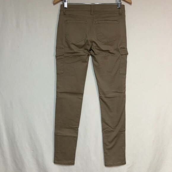 Beige Wax Jean Stretch Cargo Skinny Jeans Size 5 - Picture 5 of 11